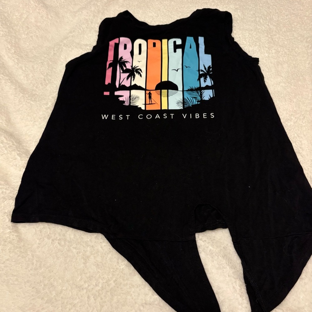 Tropical Vibes Kids Tank Top - Black